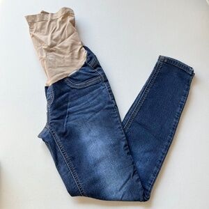 Indigo Blue Secret Fit Over the Belly Stretch Ankle Maternity Jeggings | Small